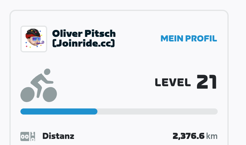 Zwift-Profil mit Profil-Link